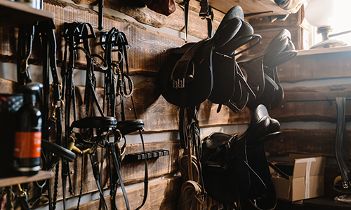 Tack and saddles in an Equestrian business