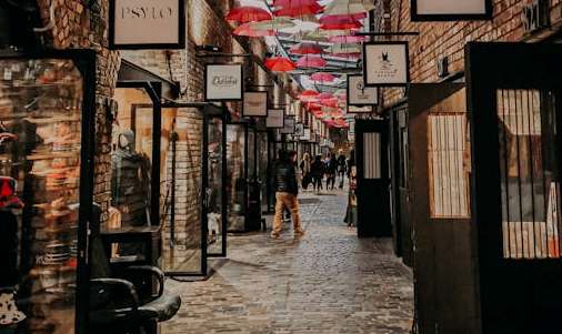 An arcade of independent retailers